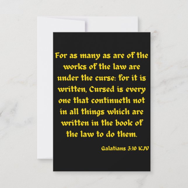 Tarjeta Galatians 3:10 KJV Biblia Verse Flat Greeting (Anverso)