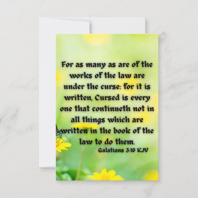 Tarjeta Galatians 3:10 KJV Biblia Verse Pic Flat Greeting (Anverso)