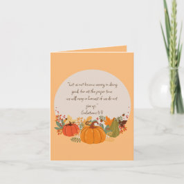 Tarjeta Galatians 6:9 Cosecha Otoño Caída Calabaza agradec