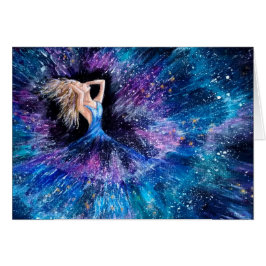 Tarjeta Galaxy Chica Space Star Burst para ella.