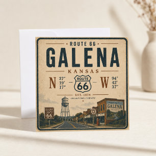 Tarjeta Galena Kansas Ruta 66 Vintage Americana