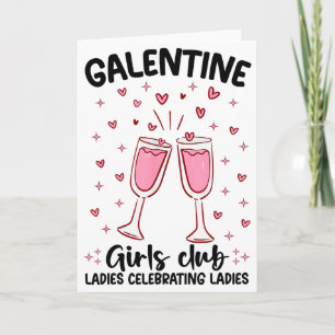 Tarjeta Galentine Girls Club Damas Celebrando Damas Val