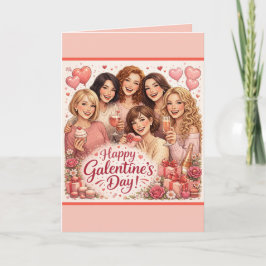 Tarjeta Galentine's Day Greeting Card, Six Girlfriends