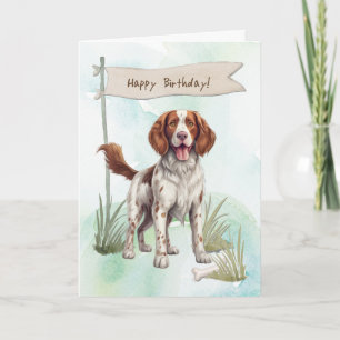 Tarjeta Gales Springer Spaniel Dog bajo Rótulo de cumpleañ