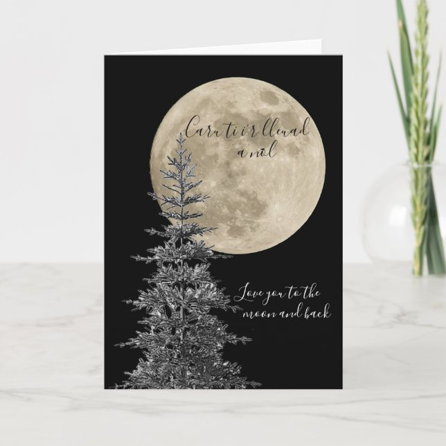Tarjeta Gales Te amo a la luna y a la espalda (Anverso)