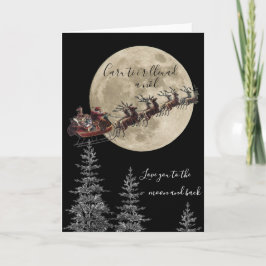 Tarjeta Gales Te amo a la luna y a los Navidades de espald