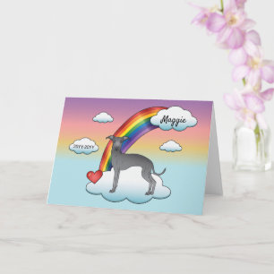 Tarjeta Galgo Italiano Azul Perro Lindo Memorial Arcoíris