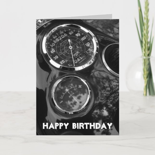 Tarjeta Gálibos de motocicleta - Cumpleaños (Anverso)