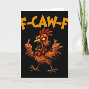 Tarjeta Gallero divertido de gallos F Caw F Rooster Funny