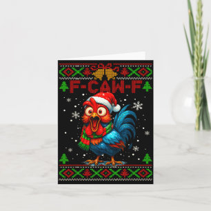 Tarjeta Gallero Divertido Gallina F Caw F Susurrador de Po