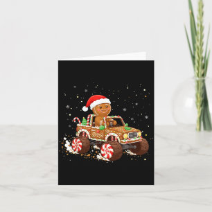 Tarjeta Galleta de jengibre de camión monstruo Navidad hor