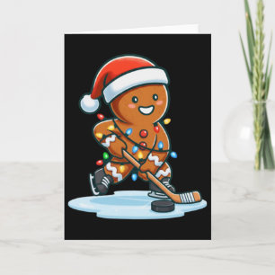 Tarjeta Galleta de jengibre jugador de hockey divertido am