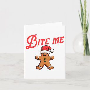 Tarjeta Galleta de jengibre Múrdeme Divertida Navidad Sarc