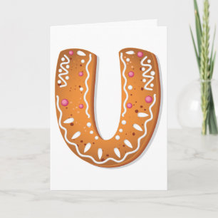 Tarjeta Galleta de la Festividad con Monograma de Pan de J