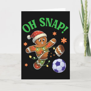 Tarjeta Galleta de Navidad de Fútbol de Jengibre Divertida