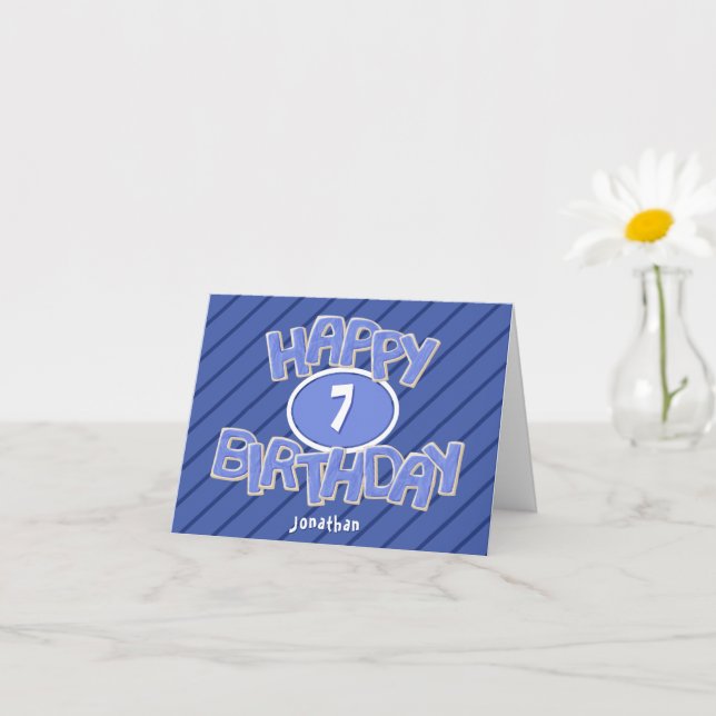 Tarjeta galletas azules con recortes niños feliz cumpleaño (Planta pequeña)