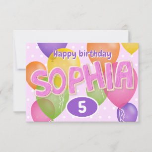Tarjeta galletas con letras recortadas rosadas cumpleaños 