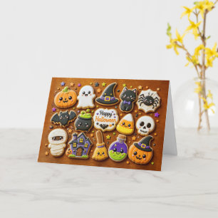 Tarjeta Galletas Cortadoras de Halloween Divertidas y Lind