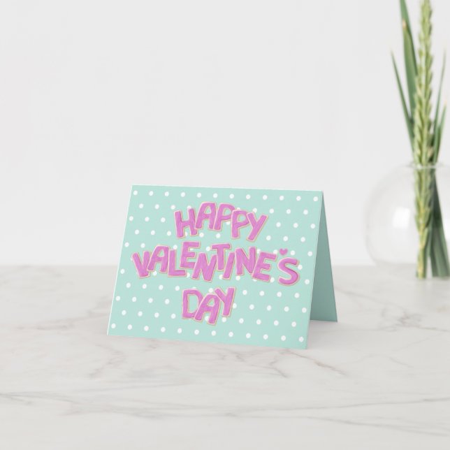 Tarjeta galletas de corte de San Valentín rosadas lindas d (Anverso)