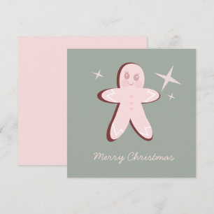 Tarjeta Galletas de Jengibre Retro Groovy Navidad