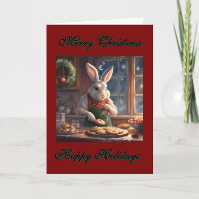 Tarjeta Galletas de Navidad de Sr. Bunny vacaciones  (Anverso)