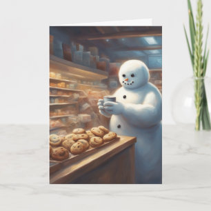 Tarjeta Galletas de Navidad y saludo de cacao con muñeco d