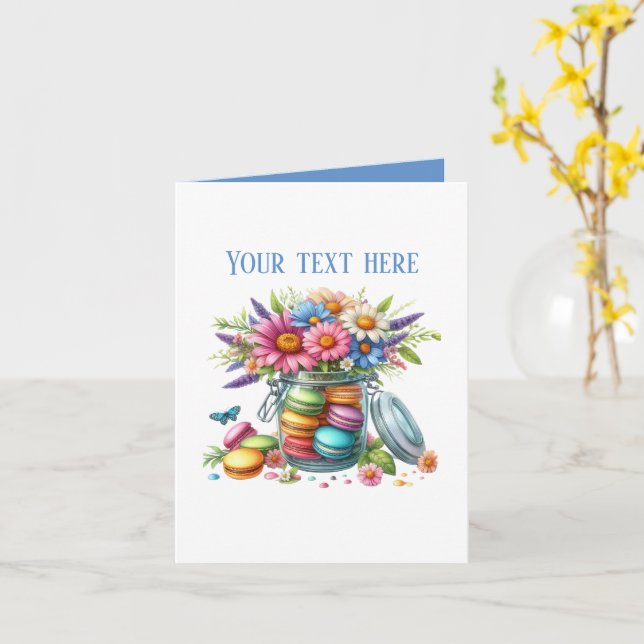 Tarjeta Galletas divertidas en un tarro personalizable (flor amarilla)