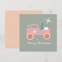 Tarjeta Galletas Navideñas Retro Camioneta Groovy