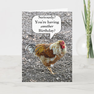 Tarjeta Gallina Elegante Cumpleaños Feliz Humor