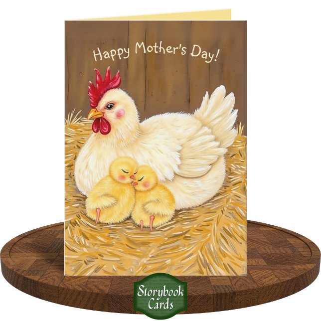 Tarjeta Gallina Madre Dulce y Pollitos Durmientes Día de l (Subido por el creador)