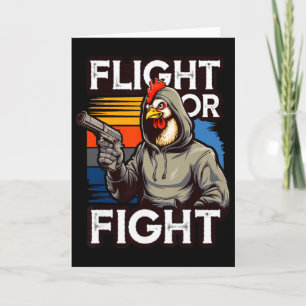 Tarjeta Gallina Matón Enfadada Vuelo O Respuesta De Lucha
