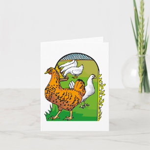 Tarjeta Gallinero de pollo fresco de granja Escena campest