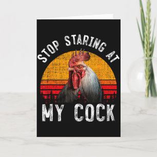 Tarjeta Gallo de gallina divertido deja de mirar mi regalo