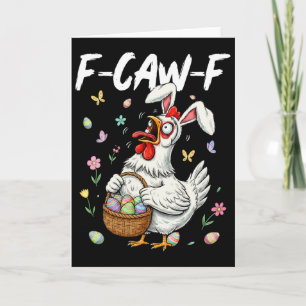 Tarjeta Gallo de granja conejo meme divertido Pascua