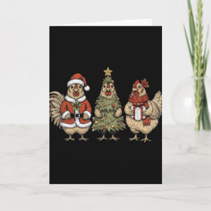 Tarjeta Gallo de Navidad de Fiesta Divertida Gallina