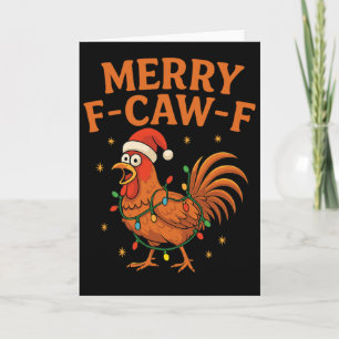 Tarjeta Gallo de Navidad Divertido Merry F-caw-f Camiseta