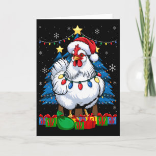 Tarjeta Gallo de seda Silkies divertido gráfico de Navidad