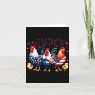 Tarjeta Gallo divertido de la bandera americana Día de la