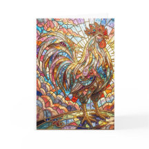 Gallo Dorado de Luz Cantando mosaico 