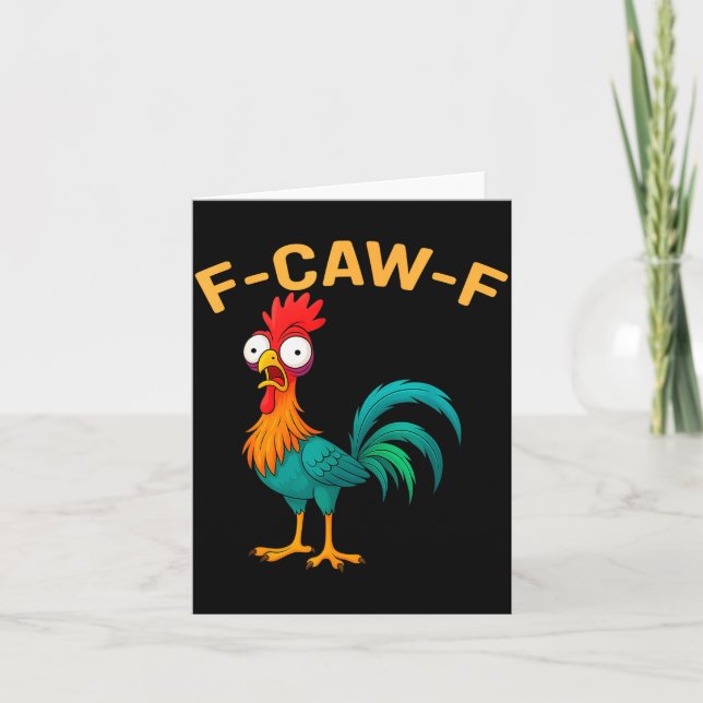 Tarjeta Gallo Fcawf Pollo F-caw-f Divertido  (Anverso)
