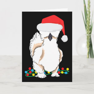 Tarjeta Gallo Silkie Sedoso Gráfico Divertido de Navidad 
