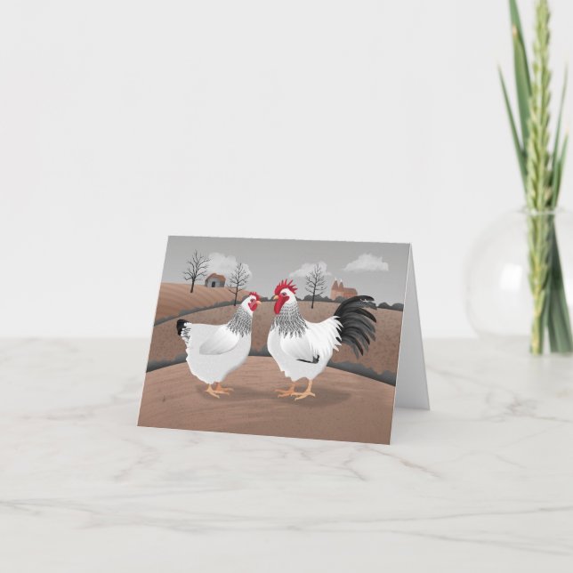 Tarjeta Gallo y gallina (Anverso)