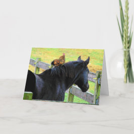 Tarjeta Gallo y yegua