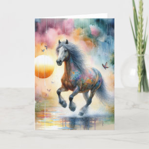 Tarjeta Galloping Horse Watercolor All Occasis