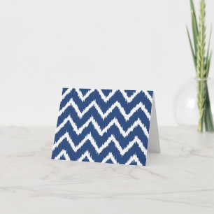 Tarjeta Galones de Ikat - azules marinos y blanco