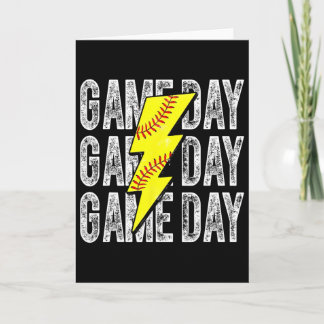 Tarjeta Game Day Softll Lightning Bolt Softll Mom Dad Girl