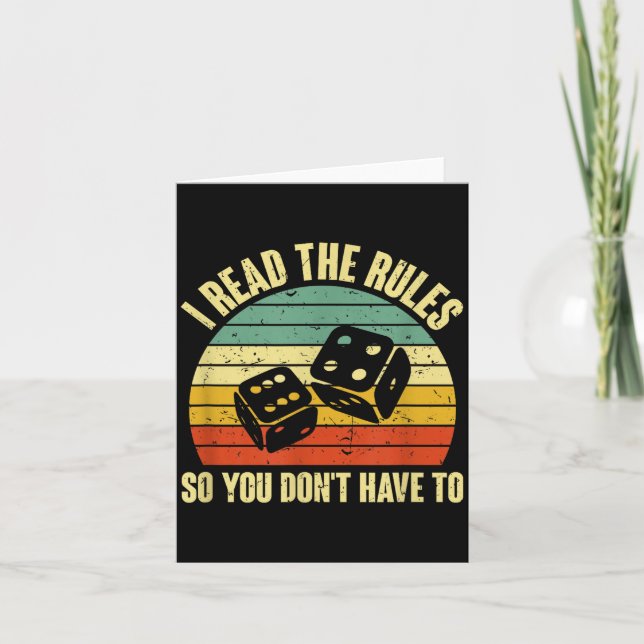 Tarjeta Game Night Adults Funny Board Games I Read The Rul (Anverso)