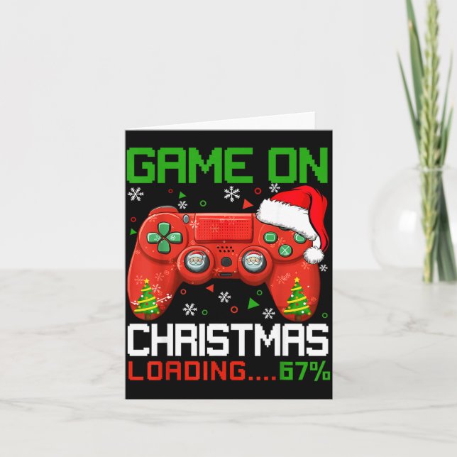 Tarjeta Game On Christmas Loading 67% Funny 6 7 Meme Xmas  (Anverso)