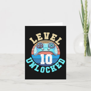 Tarjeta Gamer Boy Level 10 Videojuego desbloqueado 10 º na