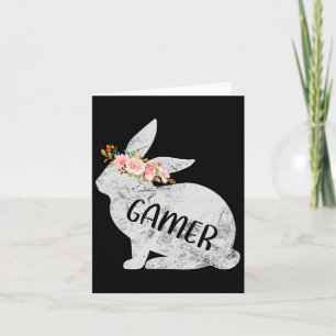 Tarjeta Gamer Bunny Mating Familia Floral Conejo Conejo Ea